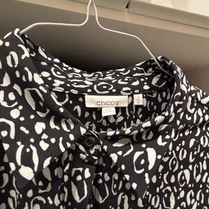 Chico's Black and White Bungee Cord dress